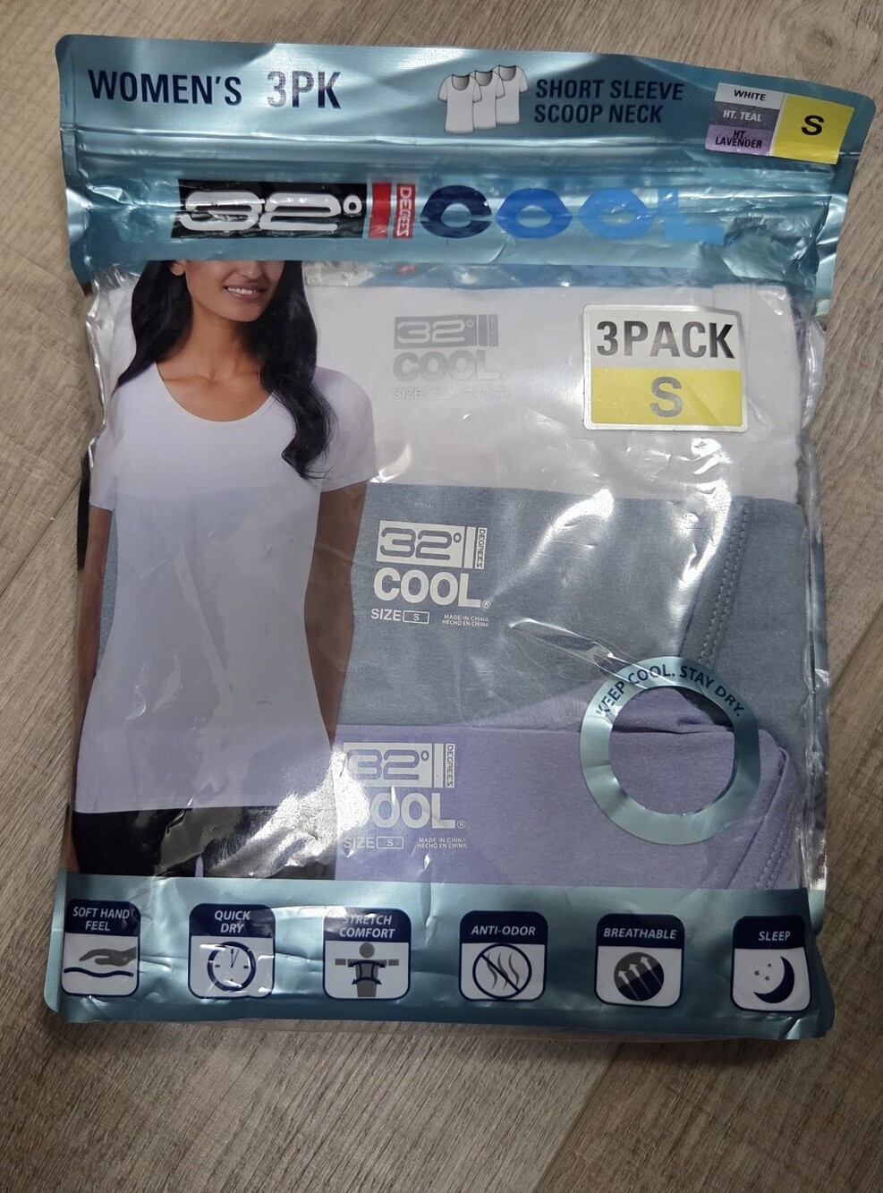 New - 32 Degrees Ladies' Cool Tee, 3-pack